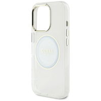 iPhone 16 Pro Max baltas MagSafe dėklas su logotipu Guess