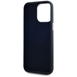 Juodas odinis iPhone 15 Pro dėklas su apsauga Karl Lagerfeld
