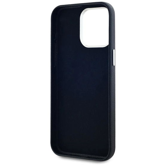Juodas odinis iPhone 15 Pro dėklas su apsauga Karl Lagerfeld