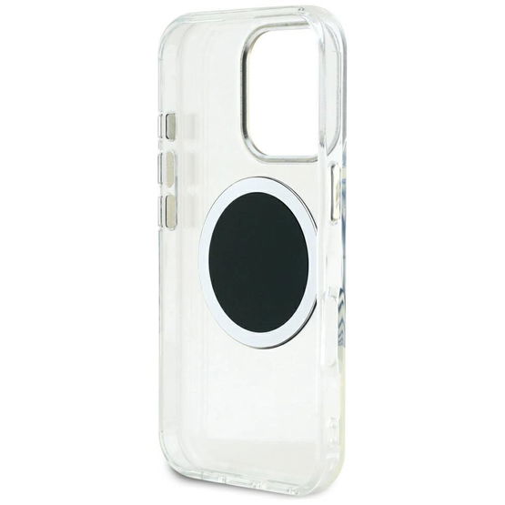 Skaidrus MagSafe dėklas iPhone 16 Pro Max su logotipu Guess