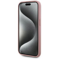 iPhone 15 Pro Max dėklas rožinis su metaliniu logotipu Karl Lagerfeld