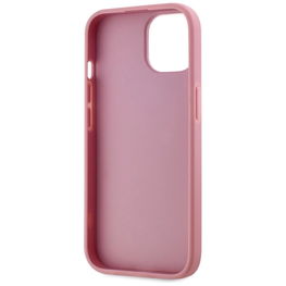 Rožinis silikoninis iPhone 15 dėklas su logotipu Karl Lagerfeld