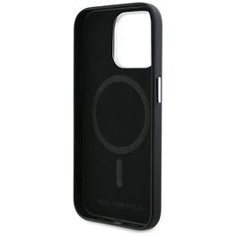 Juodas iPhone 15 Pro dėklas su MagSafe funkcija Karl Lagerfeld
