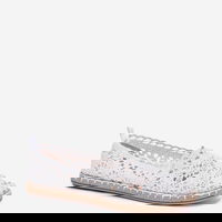 Moteriškos baltos nėriniuotos espadrilės vasarai