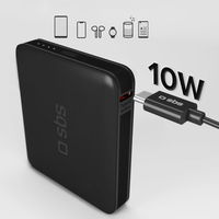 Išorinis įkroviklis 5000 mAh juodas greitam įkrovimui SBS