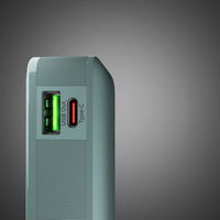 Išorinė baterija pilka 10000 mAh su USB-C laidu ir ekranu SBS