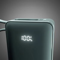Išorinė baterija pilka 10000 mAh su USB-C laidu ir ekranu SBS