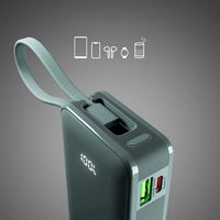Išorinė baterija pilka 10000 mAh su USB-C laidu ir ekranu SBS