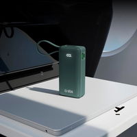 Išorinė baterija pilka 10000 mAh su USB-C laidu ir ekranu SBS