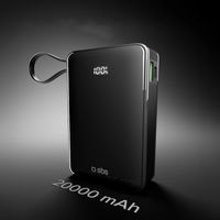 Išorinė baterija 20000 mAh su USB-C laidu ir ekranu SBS – juoda