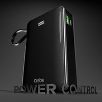Išorinė baterija 20000 mAh su USB-C laidu ir ekranu SBS – juoda