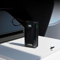 Išorinė baterija 10000 mAh su USB-C laidu ir ekranu SBS