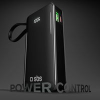 Išorinė baterija 10000 mAh su USB-C laidu ir ekranu SBS