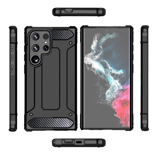Apsauginis juodas hibridinis dėklas su amortizacija Xiaomi Redmi 14C