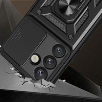 Dėklas telefonui juodas su stovu ir kameros dangteliu OnePlus Nord 4