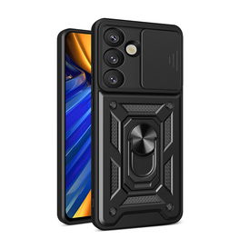Dėklas telefonui juodas su stovu ir kameros dangteliu OnePlus Nord 4
