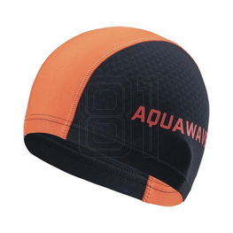 Plaukimo kepurė juoda-oranžinė tampri Aquawave