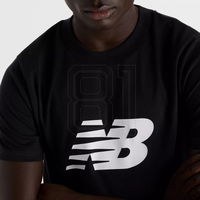 Vyriški juodi sportiniai marškinėliai su logotipu New Balance