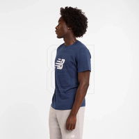 Vyriški tamsiai mėlyni medvilniniai marškinėliai su logotipu New Balance