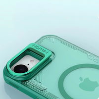 Žalios spalvos magnetinis telefono dėklas su stovu iPhone 16e Nillkin