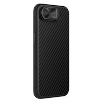 Juodas magnetinis telefono dėklas su kameros apsauga ir stovu iPhone 16e Nillkin