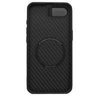 Juodas magnetinis telefono dėklas su kameros apsauga ir stovu iPhone 16e Nillkin