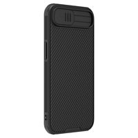 Juodas apsauginis telefono dėklas su kameros dangteliu iPhone 16e Nillkin