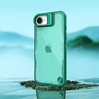 Žalias apsauginis telefono dėklas su stovu iPhone 16e Nillkin