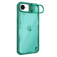 Žalias apsauginis telefono dėklas su stovu iPhone 16e Nillkin