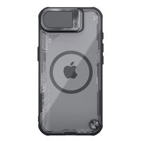 Apsauginis juodas dėklas su lęšio dangteliu ir stovu iPhone 16e Nillkin