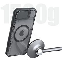 Apsauginis juodas dėklas su lęšio dangteliu ir stovu iPhone 16e Nillkin