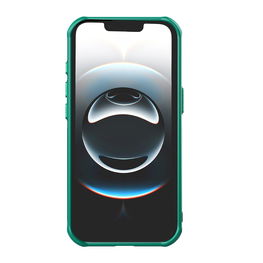 Žalias magnetinis iPhone 16e dėklas su stovu ir kameros dangteliu Nillkin