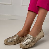 Moteriškos auksinės vasarinės espadrilės su platforma Zelvira (PHT65118)