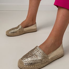 Moteriškos auksinės vasarinės espadrilės su platforma Zelvira