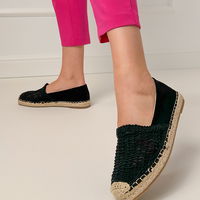 Moteriškos juodos ažūrinės espadrilės su platforma Plevis (PHT65090)