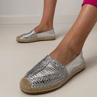 Moteriškos sidabrinės ažūrinės espadrilės su platforma Zelvira (PHT65137)