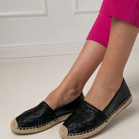 Moteriškos juodos ažūrinės espadrilės su platforma Zelvira (PHT65138)