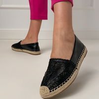 Moteriškos juodos ažūrinės espadrilės su platforma Zelvira (PHT65138)