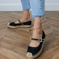 Moteriškos juodos espadrilės su dekoratyvine sagtimi Pilata