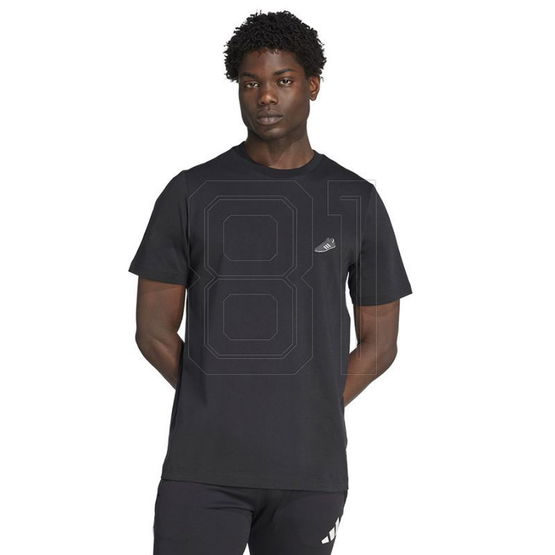 Vyriški juodi medvilniniai marškinėliai su spauda adidas