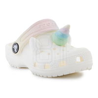 Vaikiškos baltos vasarinės šlepetės su vienaragiu Crocs (SW1529647)