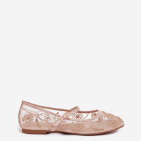 Balerinos smėlio spalvos su nėriniais ir dirželiu Step in Style