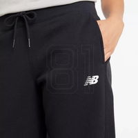 Moteriškos juodos flisinės sportinės kelnės su raišteliu New Balance