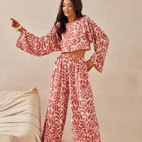 Plonos raštuotos vasarinės kelnės su aukštu liemeniu Roco Fashion