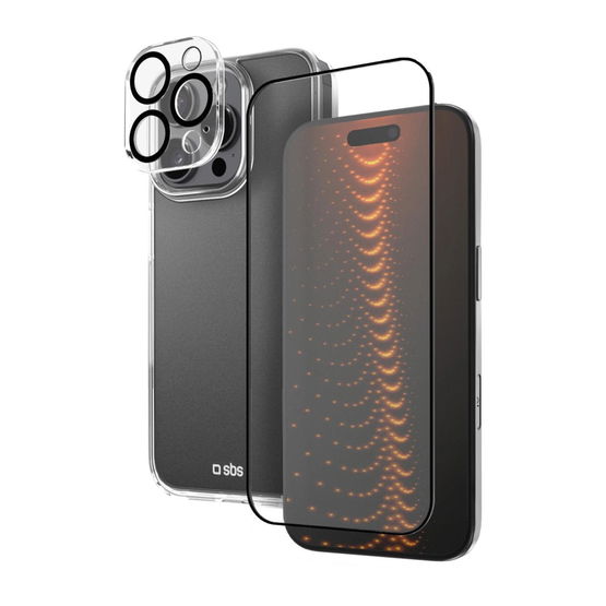 Apsauginis dėklas iPhone 16 Pro permatomas su stikliukais ir D3O SBS