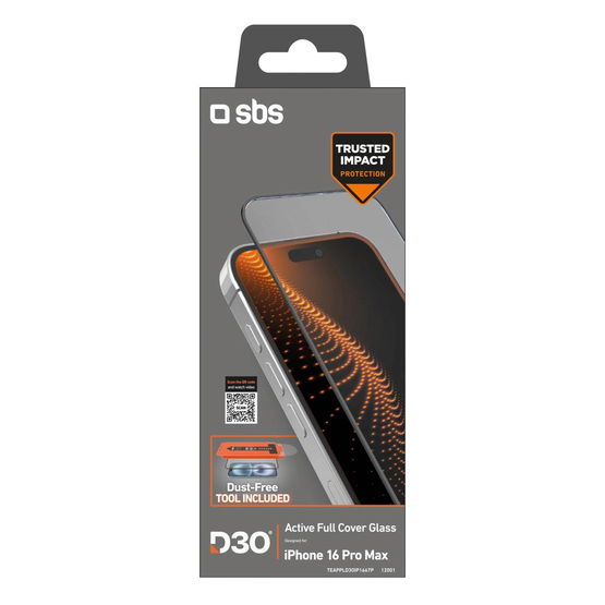 Grūdintas stiklas su D3O apsauga ir aplikatoriumi iPhone 16 Pro Max SBS ✔