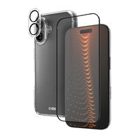 Dėklas iPhone 16 skaidrus su stikliukais ir D3O apsauga SBS
