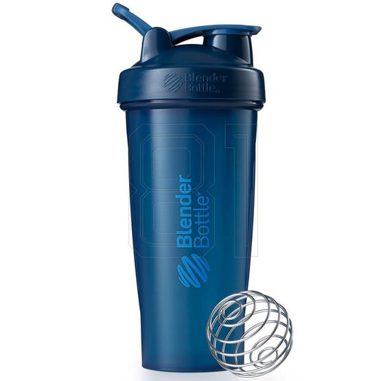 Plastikinis mėlynas sporto bidonas su šaukšteliu Blender Bottle Classic