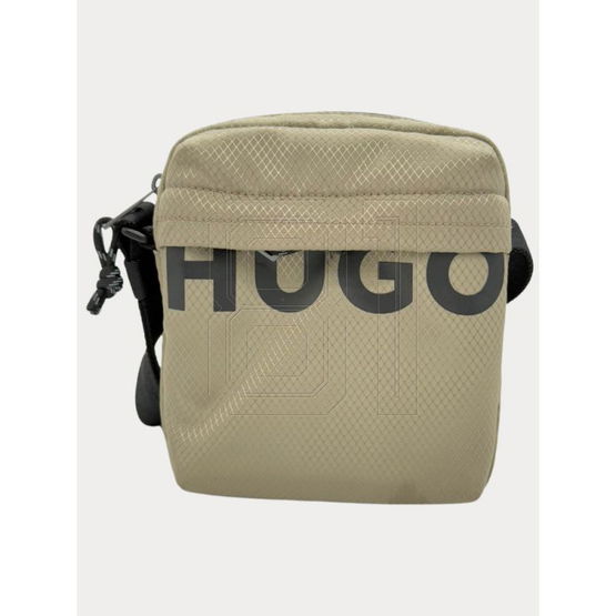 Maža smėlio spalvos vyriška rankinė per petį su užtrauktuku Hugo
