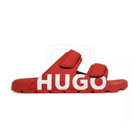 Vyriškos raudonos šlepetės su lipukais laisvalaikiui Hugo (SW1528717)
